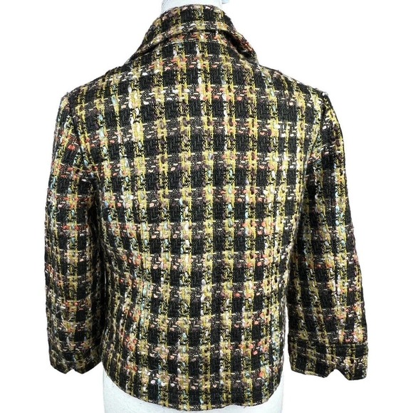 Millard Fillmore Green Houndstooth Tweed Cropped Blazer Jacket Size M - Picture 10 of 16